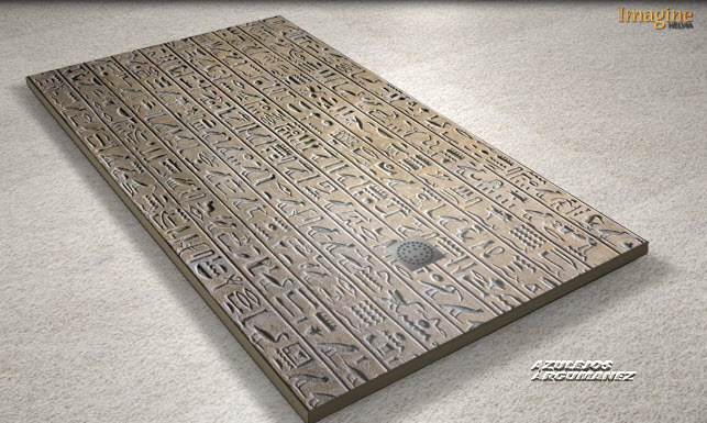 Plato de ducha extraplano letras egipcias