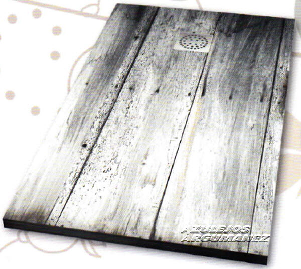 Plato de ducha madera gris